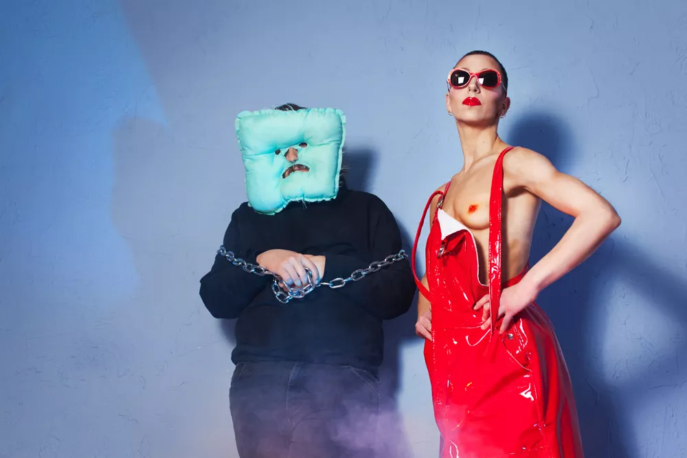 Portrait of performance artist Dolly Bing Bing with Alien Observer